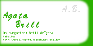 agota brill business card